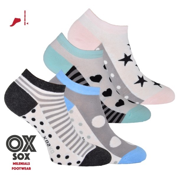 Dámske módne sneaker bavlnené ponožky OXSOX