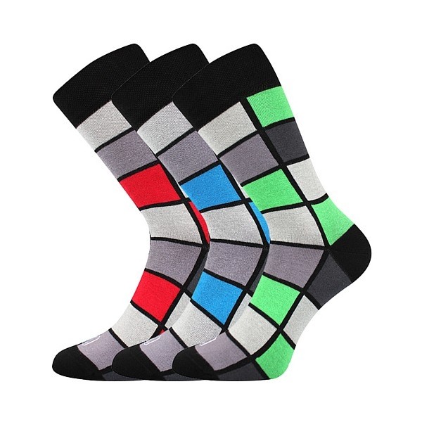 WEAREL 021 pánske ponožky farebné Lonka - KOSTKY mix A