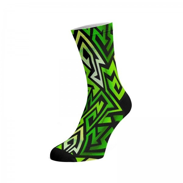 GREEN ABSTRACT farebné potlačené bavlnené ponožky Walkee