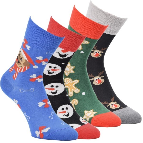 VÁNOCE bavlněné barevné vánoční ponožky OXSOX