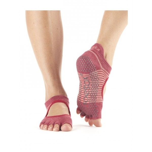 BELLARINA bezprstové protiskluzové ponožky ToeSox - POMEGRANATE STRIPY